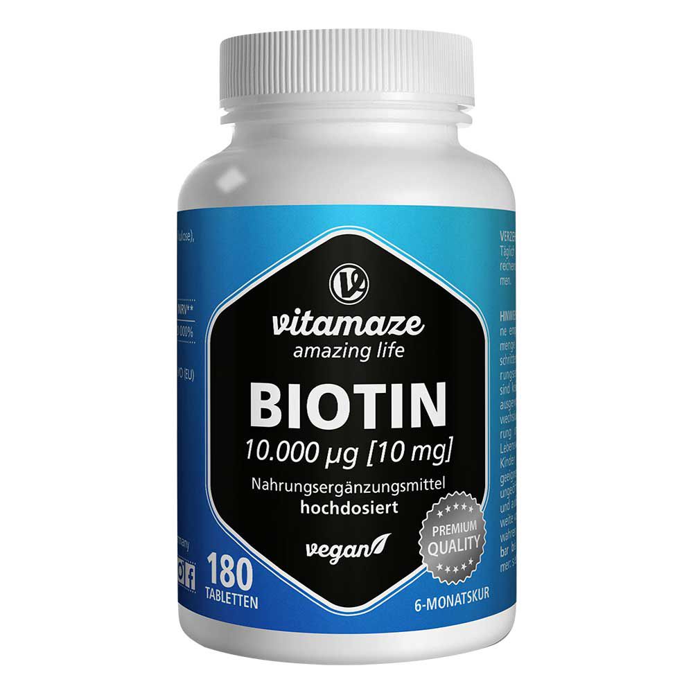 BIOTIN 10 mg hochdosiert vegan Tabletten